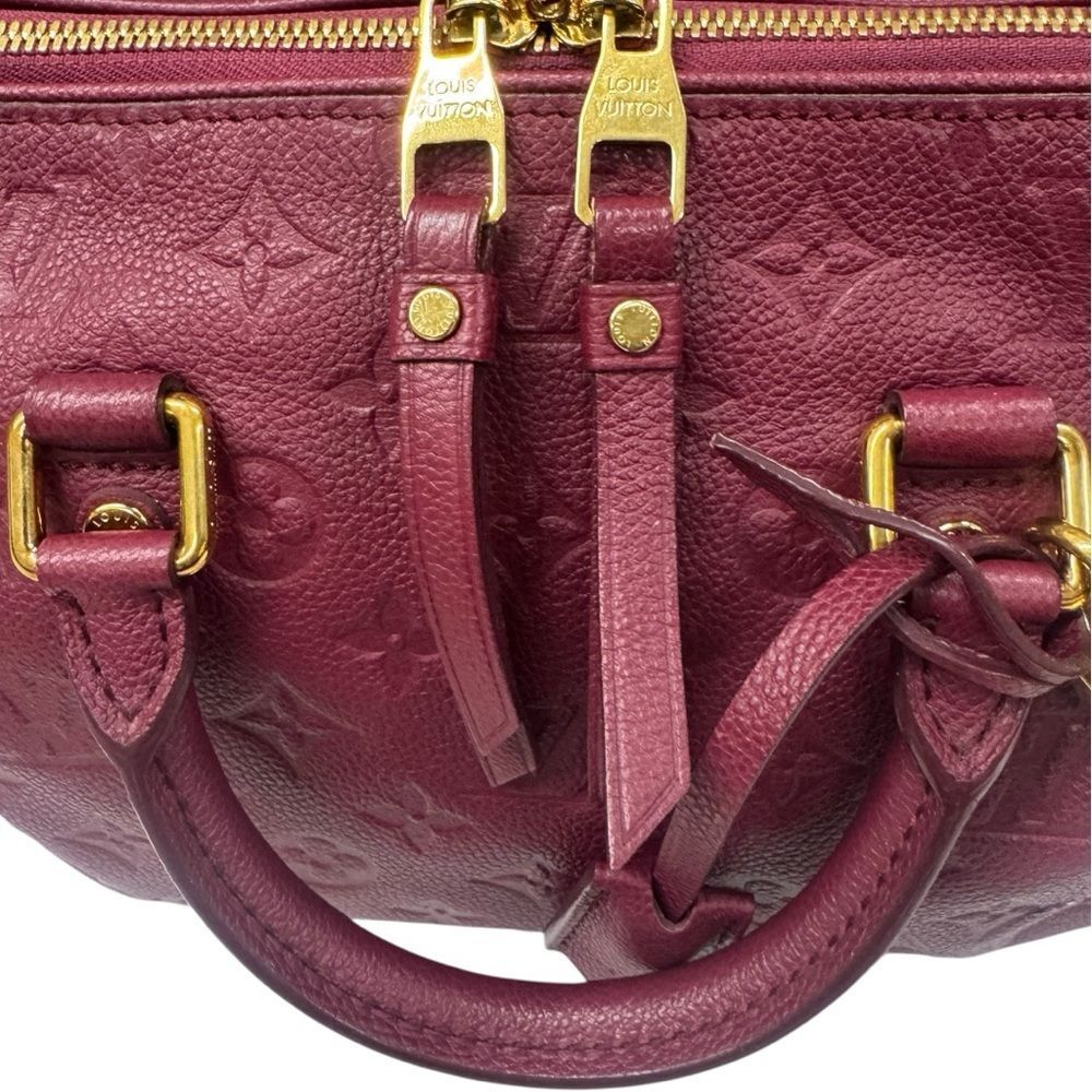 Louis Vuitton Bordeaux Purple LV Monogram Empreinte Speedy Bandoulière 25 Bag - Picture 2 of 16